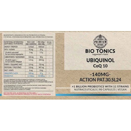Bio Tonics Ubiquinol CoQ10 140mg 90 plantaardige capsules