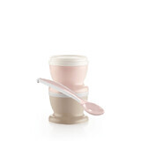 Set of 2 containers with lid and spoon Powder Pink, Thermobaby