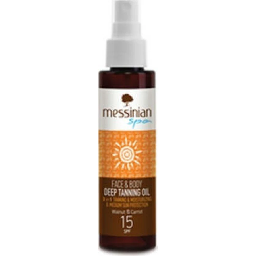 Messinian Spa Orzech & Marchewka Olejek przeciwsłoneczny do twarzy i ciała SPF15 100ml Spray 100ml: ceny i cechy