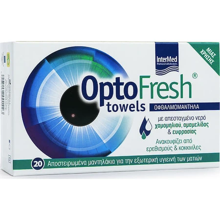 InterMed OptoFresh Lingettes nettoyantes pour les paupières en cas d'allergie 20pcs