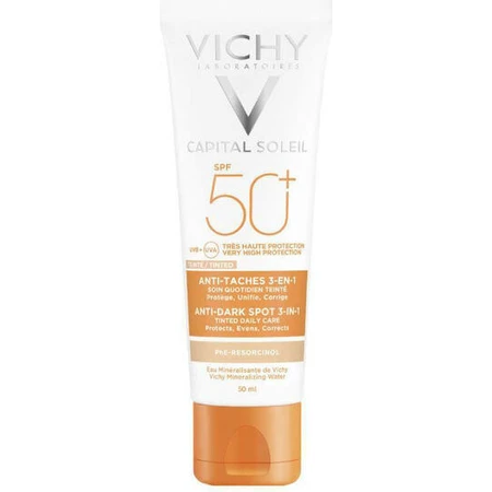 Vichy Capital Soleil 3-in-1 waterbestendige anti-pete zonnecrème voor het gezicht SPF50 met pigment 50ml