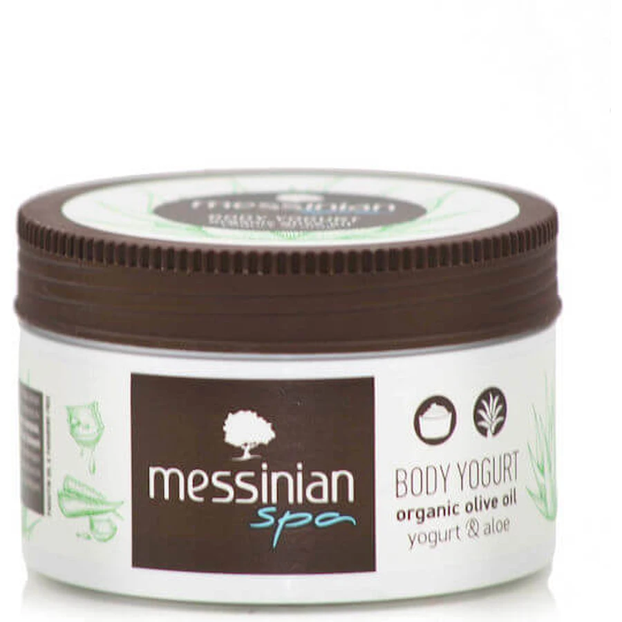 Messinian Spa Organic Olive Oil Iaurt și Aloe Crema hidratant pentru corp cu Aloe Vera pentru piele uscată & sensibilă 250ml