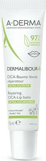 A-Derma Herstellende CICA-Lip Ultra Voedende Dermalibour+ Lippenbalsem 15ml