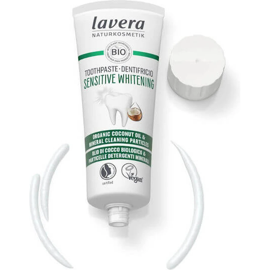 Lavera Dentífrico Blanqueador Sensible para Blanqueamiento, Placa y Caries 75gr