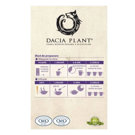 Tè di biancospino alla frutta, 50g, Dacia Plant