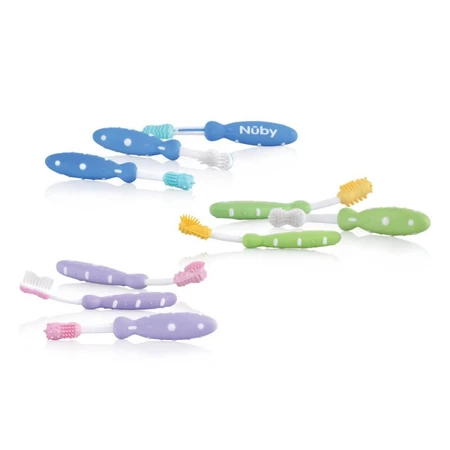 Set de 3 cepillos de dientes, 3 etapas, Nuby