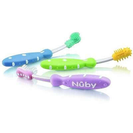 Set de 3 brosses à dents, 3 étapes, Nuby