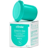 Clinea Sleeping Spa Overnight De-Stress Refill Feuchtigkeitsspendender Gesichtsbalsam für die Nacht mit Hyaluronsäure und Präbiotika 50ml