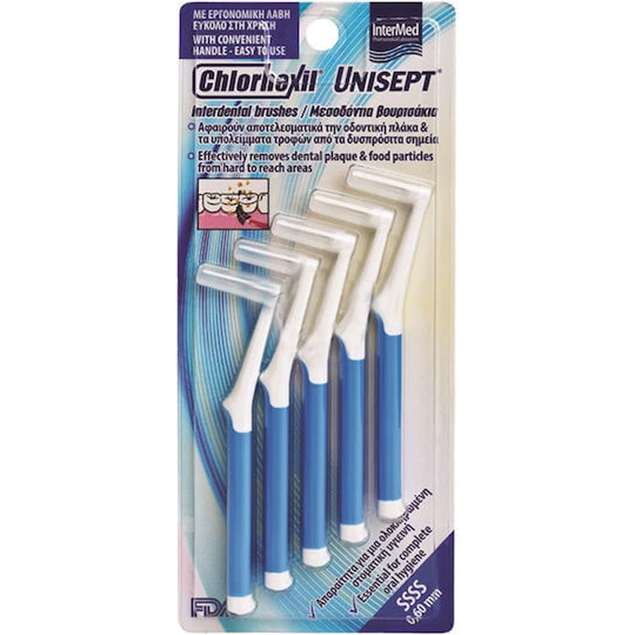 InterMed Chlorhexil Cepillos Interdentales 0.6mm Azul 5pcs