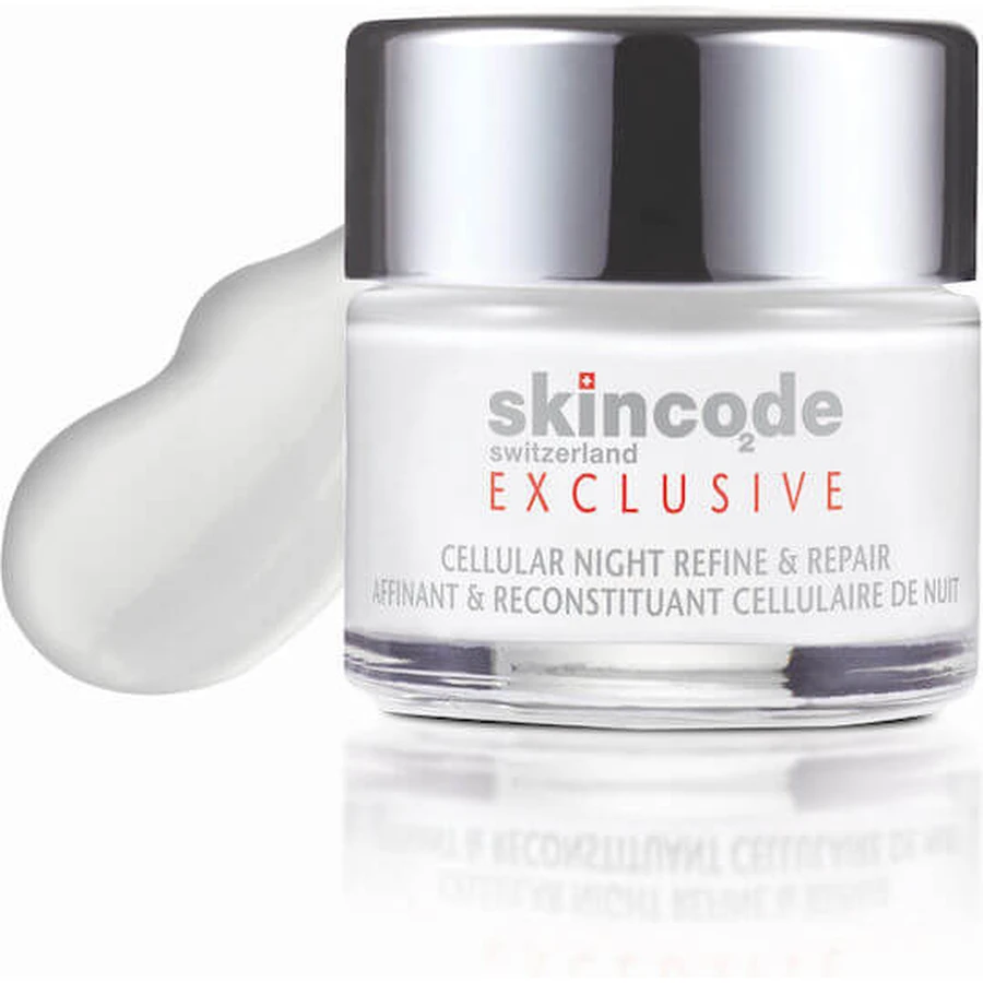 Skincode Exclusive Crema Viso Notte Idratante, Anti-Età e Ricostruttiva con Acido Ialuronico e Peptidi 50ml