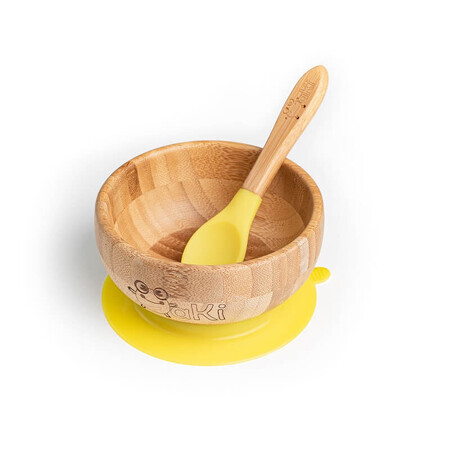 Set bol et cuillère en bambou, jaune, Oaki