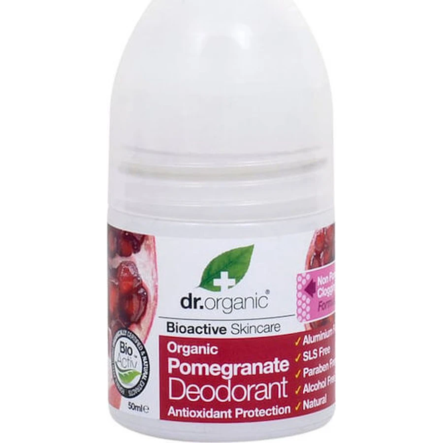 Dr.Organic Granaatappel Granaatappel Granaatappel Granaatappel Granaatappel Deodorant Natuurlijke Roll-On Deodorant Aluminiumvrij 50ml