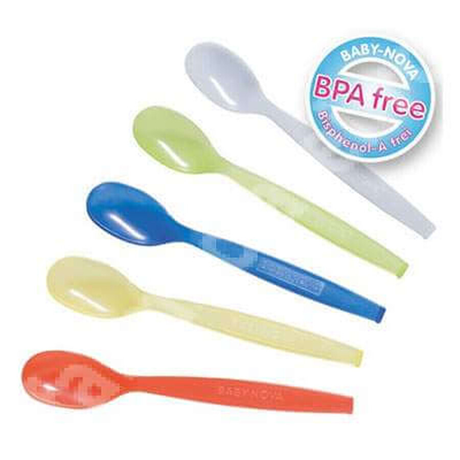 Set di 5 cucchiai di plastica, +6 mesi, Baby Nova