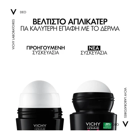 Homme Clinical Control 96h Roll-On Deodorant, for Men, 2x50 ml, Vichy