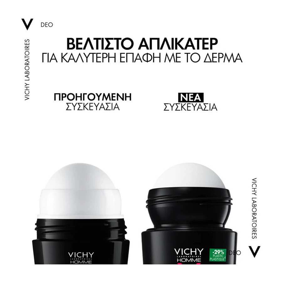 Homme Clinical Control 96h Roll-On Deodorant, for Men, 2x50 ml, Vichy