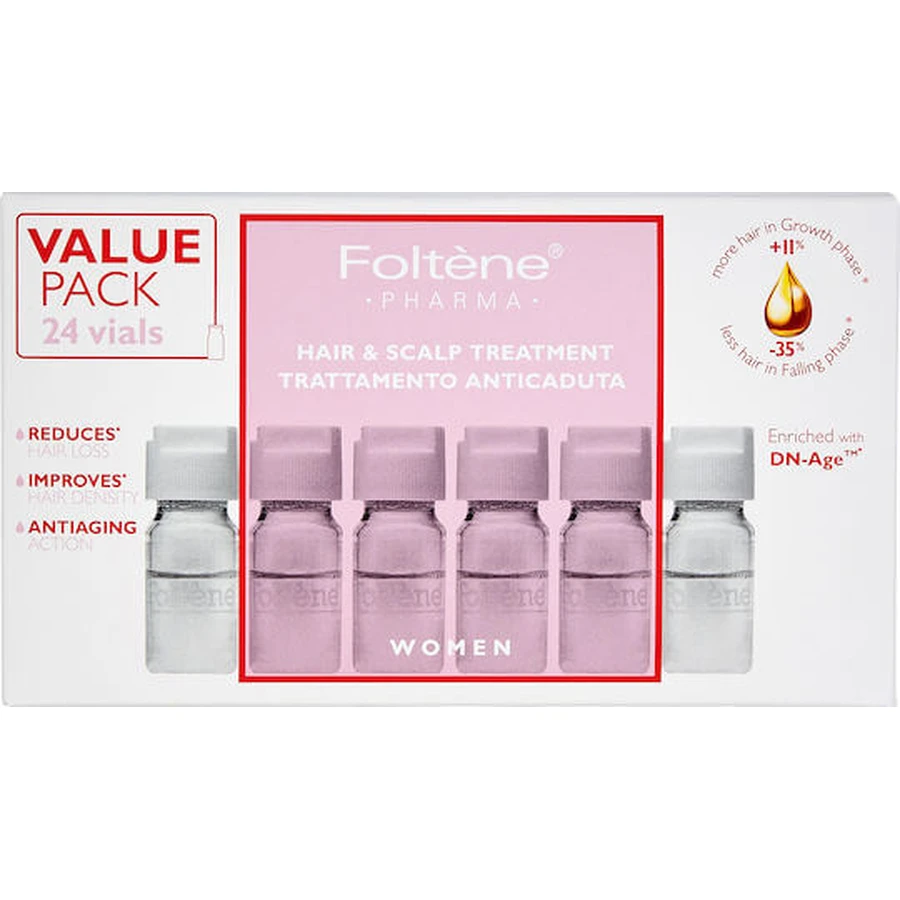 Foltene Tratamiento capilar y cuero cabelludo Ampolla contra la caída del cabello para mujeres 24x6ml