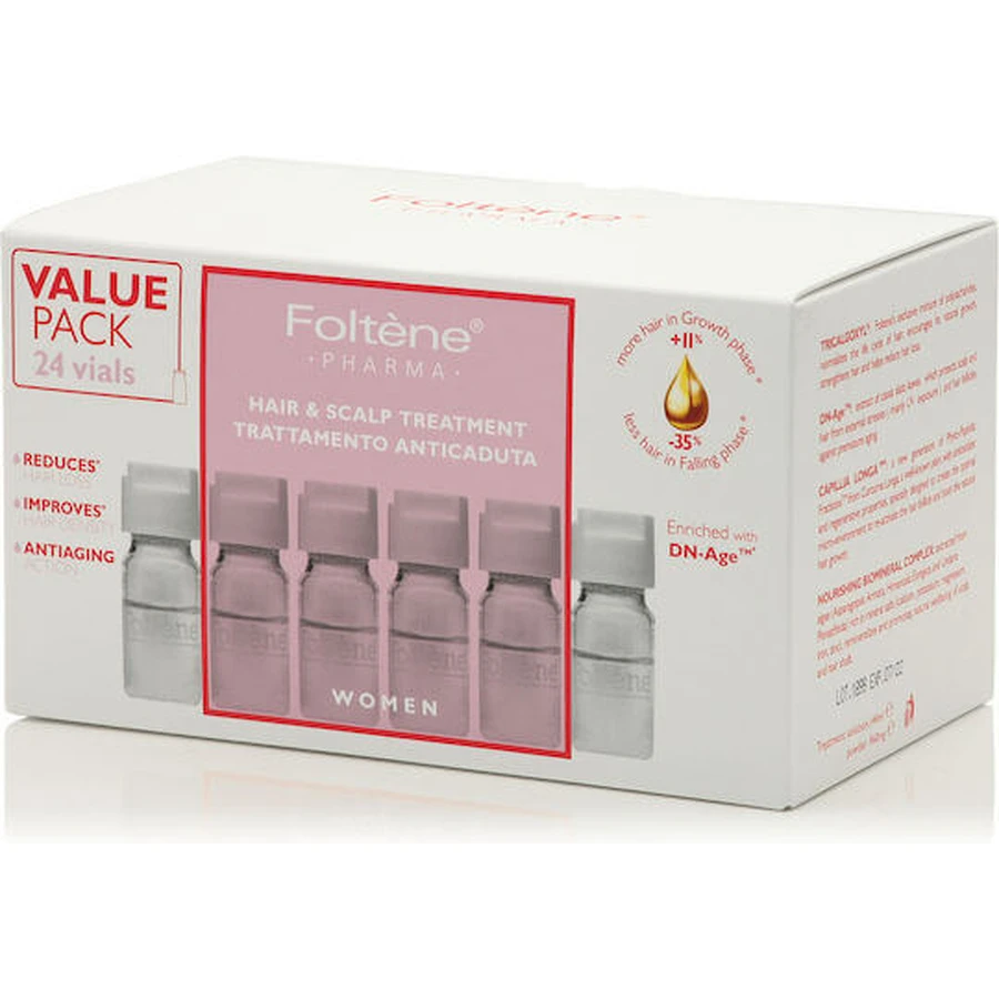 Foltene Tratamiento capilar y cuero cabelludo Ampolla contra la caída del cabello para mujeres 24x6ml