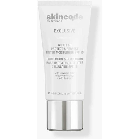 Skincode Exclusieve Cellular Protect & Perfect Hydraterende en Anti-Ageing Getinte Dagcrème met SPF15 30ml