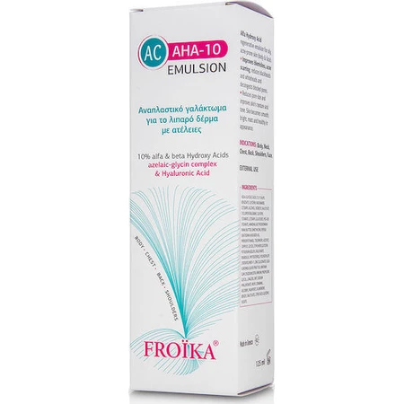 Froika AC AHA-10 24h Emulsión Facial de Día Reafirmante y Reajustante con SPF15 Contra Imperfecciones y Acné con Ácido Hialurónico 125ml