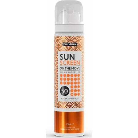Frezyderm Sun Screen on the Move Wasserfestes Sonnenschutzmittel Gesichtslotion SPF50 Spray 75ml