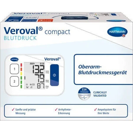 Hartmann Veroval Compact online winkel Arm Bloeddrukmeter met Aritmiedetectie 9254240