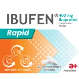 Ibufen Rapid, 400 mg, 12 filmomhulde tabletten, Antibiotice SA