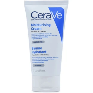 CeraVe Crema Hidratante Crema Corporal Hidratante con Ácido Hialurónico para piel seca/muy seca y sensible 50ml