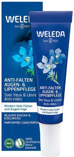 Weleda Blauwe gentiaan & Edelweiss Hydraterende en anti-aging oog- en lipcrème met collageen 10ml