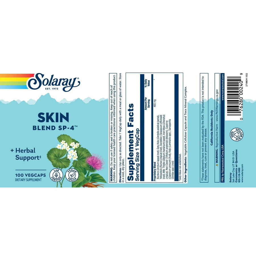 Skin Blend, 100 capsules, Solaray