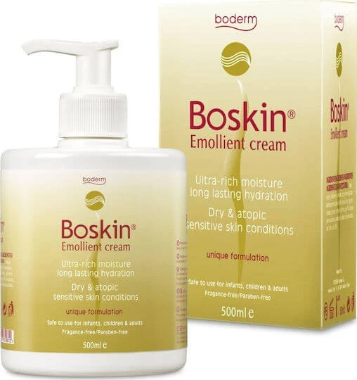 Boderm Boskin Emolliërende Vochtinbrengende Regenererende Hydraterende Crème voor de atopische huid 500ml