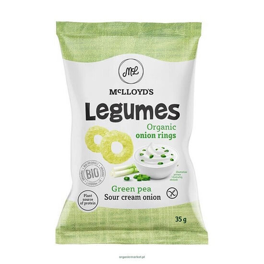 Biologische erwtensnacks met room en ui, 35g, Mc Lloyd's