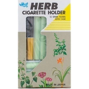Vican Porta sigarette alle erbe oro + 12 filtri + astuccio oro per smettere di fumare 12 pz.