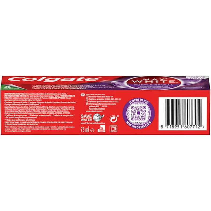 Pasta dentífrica blanqueadora Colgate Max White Purple Reveal 75ml