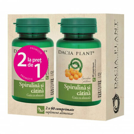 Spirulina and Sea Buckthorn, 60+60 tablets, Dacia Plant