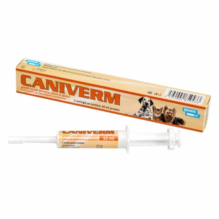 Caniverm orale pasta voor inwendige ontworming bij honden en katten x 10 ml