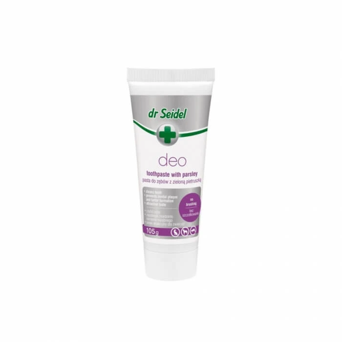 DEO pasta met peterselie, voor gezond gebit en tandvlees, honden, katten en fretten, DR. SEIDEL, 105 g