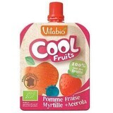 Organic apple, strawberry, cranberry and acerola juice, 90 g, Vitabio