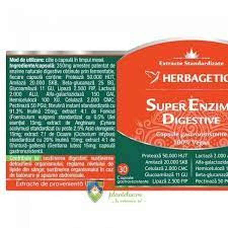 Super Enzym Spijsvertering, 60 capsules, Herbagetica