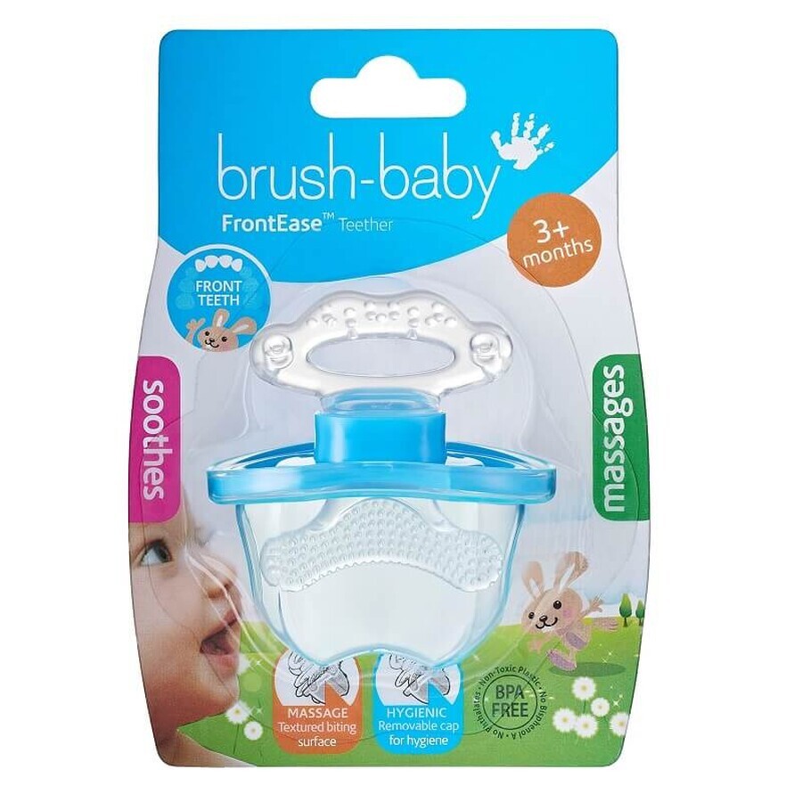 Suzeta cu rol de periuta de dinti Frontease, Blue, +3 luni, Brush Baby