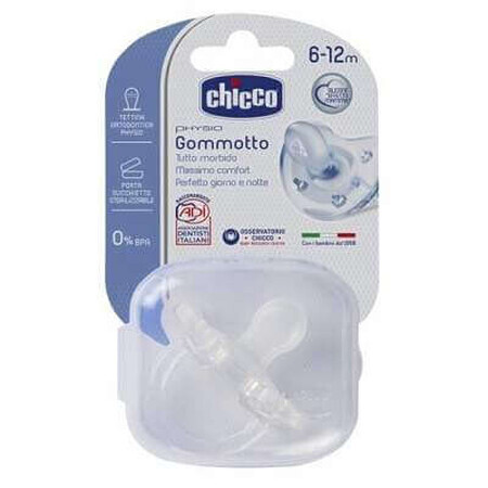 Physio Soft Monobloc Silicone Fopspeen, +6 maanden, 01809017, Chicco