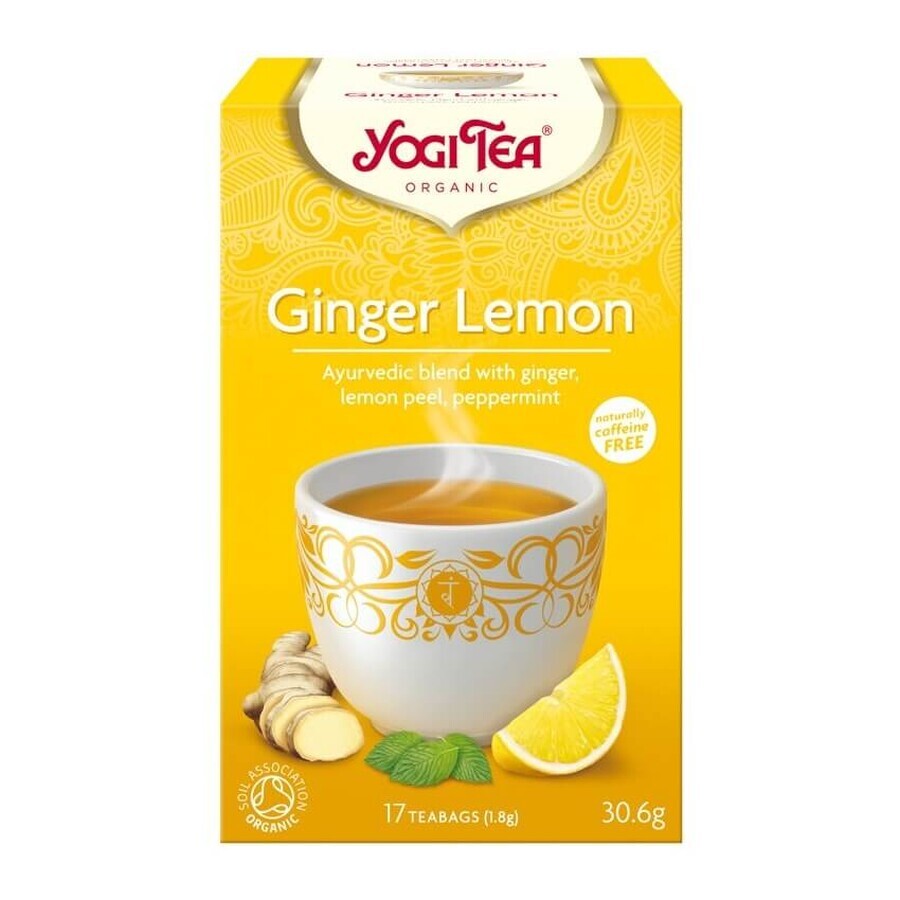 Ginger and Lemon Tea, 17 bags, Yogi Tea