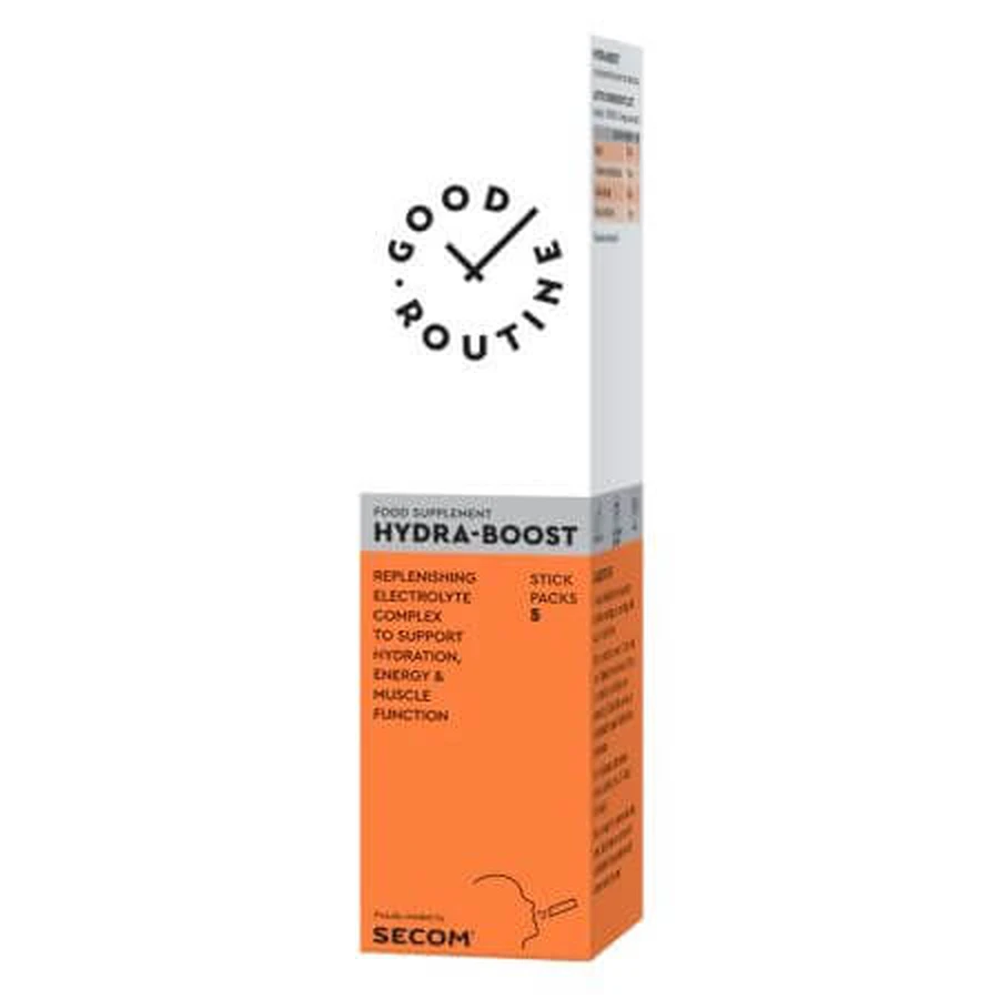 Hydra-Boost, raspberry flavor, 5 liquid sachets x 50 ml, Good Routine