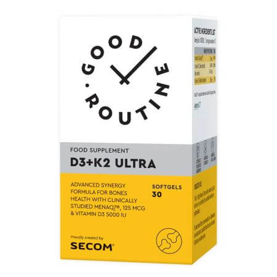 D3+K2 Ultra, 30 zachte gelcapsules, Good Routine