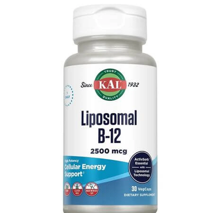 Liposomal B12, 2500 mcg, 30 gélules, Kal