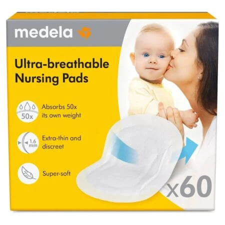 Ultra-ademende borstkompressen, 60 stuks, Medela