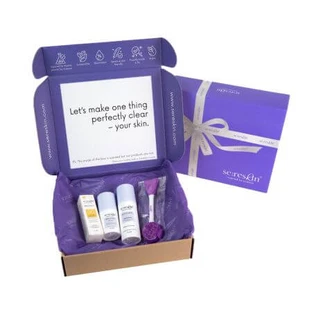 Kit anti-macchie con Siero illuminante + Maschera illuminante + Maschera esfoliante + Esfoliante + Mini crema protettiva SPF50+, 30+50+15g, Se:Reskin