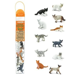 Handbemaltes Figurenset, Katzen, ab 3 Jahren, 11 Teile, Safari Ltd