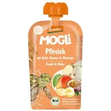 Organic puree with peaches, bananas, apples, passion fruit and oats, 1 year+, 100 g, Mogli