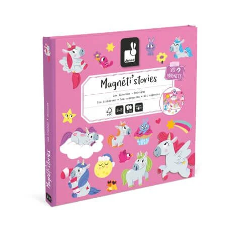 Set Plansa met magnetische onderdelen, Eenhoorns, + 3 jaar, Janod