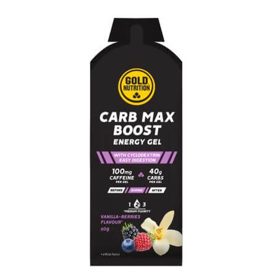 Energizing gel with vanilla and berries Carb Max Boost, 60 g, Gold Nutrition